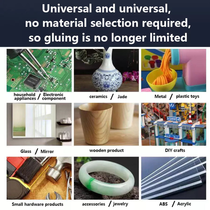 Universal Adhesive Glue for Repairing Shoes and Tires, Strong Waterproof Bond for Metal, Ceramic, and Wood